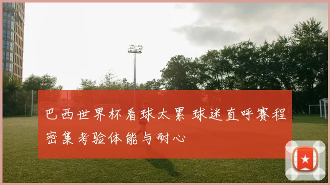 巴西世界杯看球太累 球迷直呼赛程密集考验体能与耐心